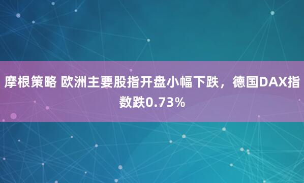 摩根策略 欧洲主要股指开盘小幅下跌，德国DAX指数跌0.73%