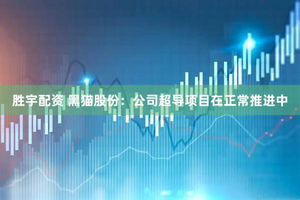 胜宇配资 黑猫股份：公司超导项目在正常推进中