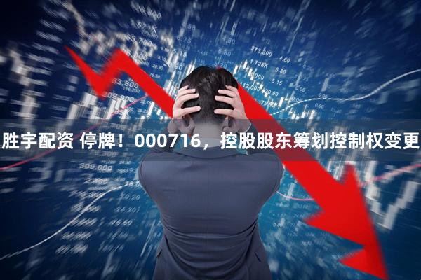 胜宇配资 停牌！000716，控股股东筹划控制权变更